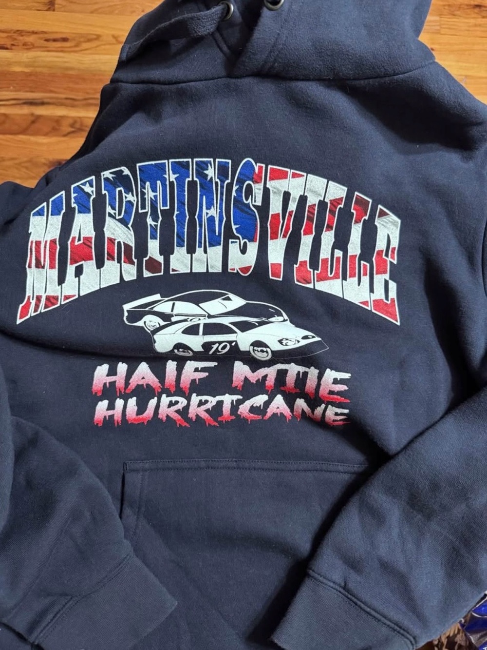 Martinsville Half Mile Hurricane Navy Graphic Hoodie
